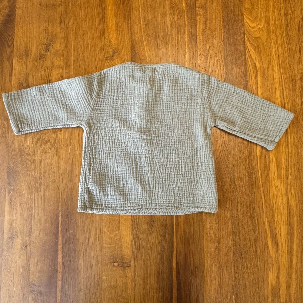 THE SIMPLE FOLK The Muslin Henley Toddler 18-24 MOS Organic Button Shirt Unisex - Picture 2 of 6